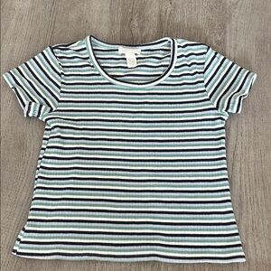 Full Tilt Striped Kids Tee - Blue, White, and Black